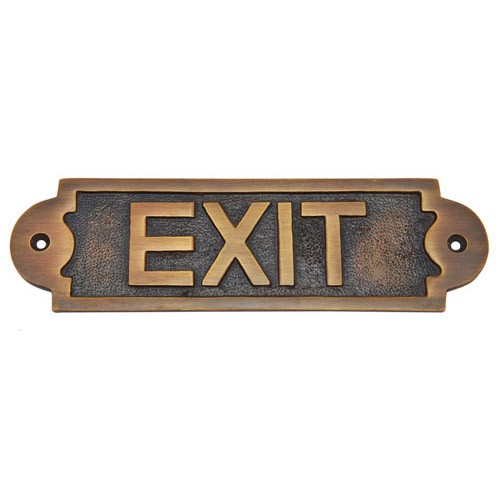 Exit Brass Door Sign 
